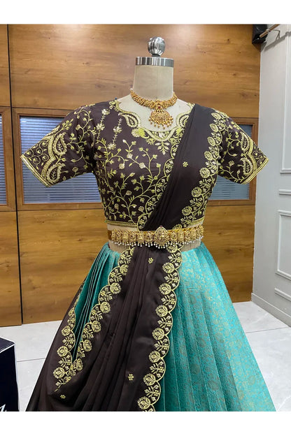 దక్షిణ భారత పండుగ సాంప్రదాయ హాఫ్ చీర (ఛవి) 