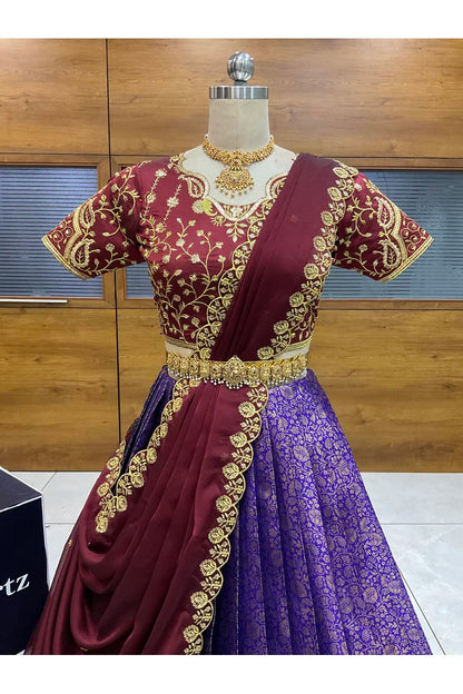 దక్షిణ భారత పండుగ సాంప్రదాయ హాఫ్ చీర (ఛవి) 
