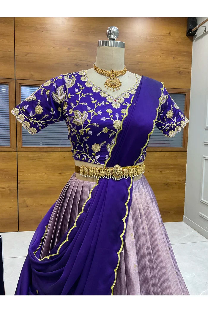 దక్షిణ భారత పండుగ సాంప్రదాయ హాఫ్ చీర (ఛవి) 