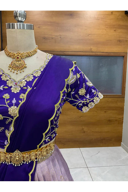 దక్షిణ భారత పండుగ సాంప్రదాయ హాఫ్ చీర (ఛవి) 