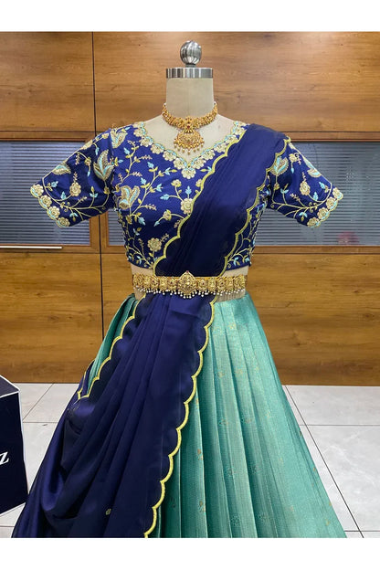 దక్షిణ భారత పండుగ సాంప్రదాయ హాఫ్ చీర (ఛవి) 