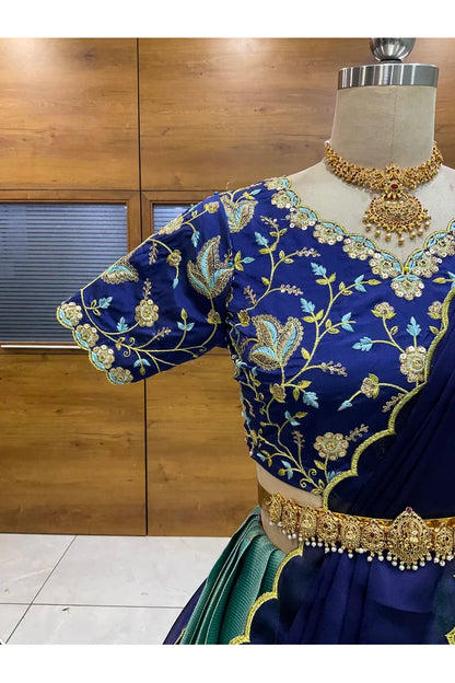 దక్షిణ భారత పండుగ సాంప్రదాయ హాఫ్ చీర (ఛవి) 