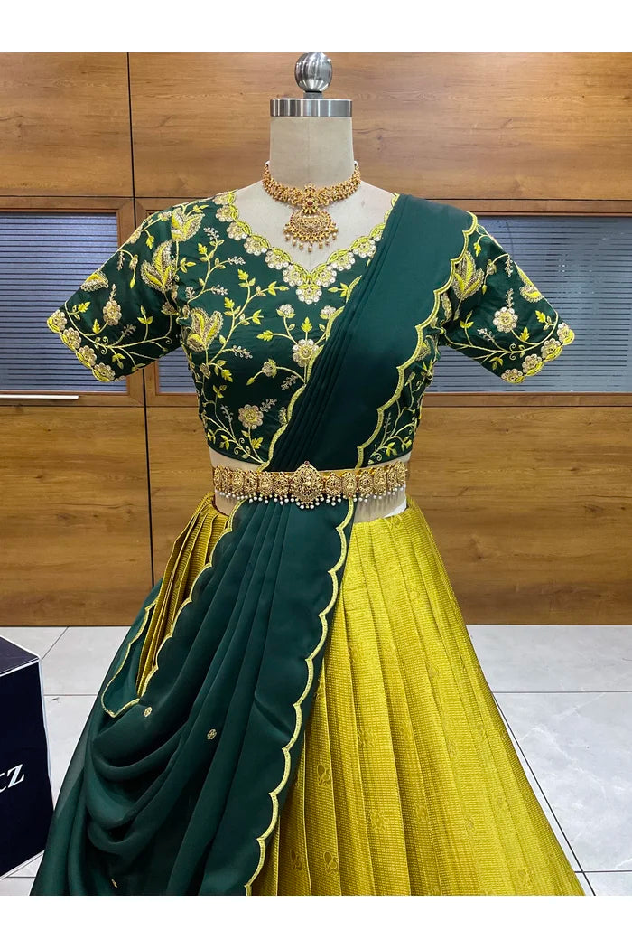 దక్షిణ భారత పండుగ సాంప్రదాయ హాఫ్ చీర (ఛవి) 