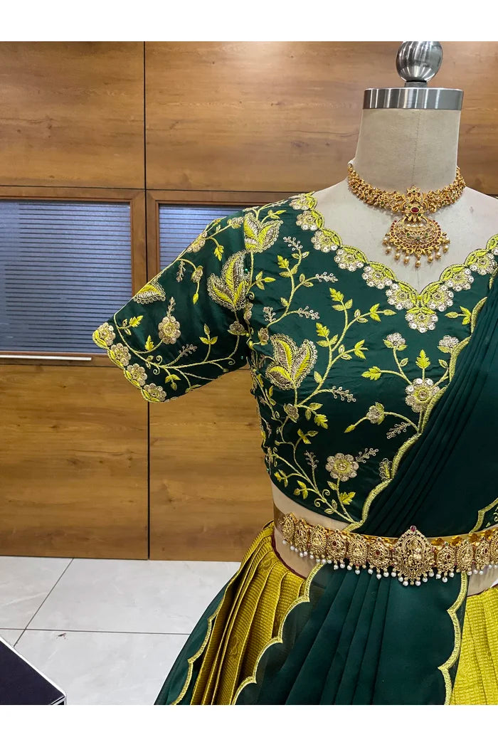 దక్షిణ భారత పండుగ సాంప్రదాయ హాఫ్ చీర (ఛవి) 