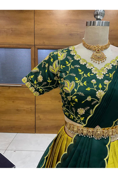 దక్షిణ భారత పండుగ సాంప్రదాయ హాఫ్ చీర (ఛవి) 