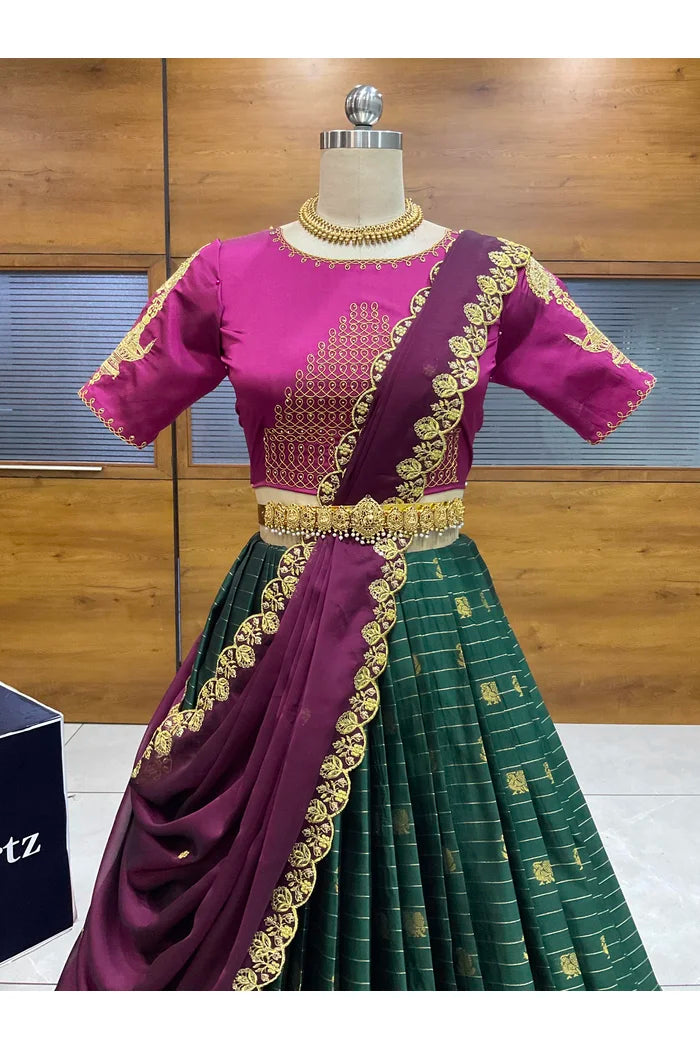 దక్షిణ భారత పండుగ సాంప్రదాయ హాఫ్ చీర (ఛవి) 