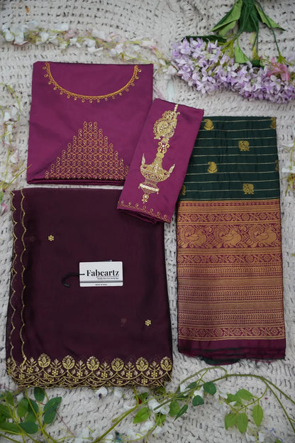 దక్షిణ భారత పండుగ సాంప్రదాయ హాఫ్ చీర (ఛవి) 