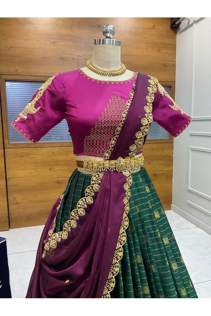 దక్షిణ భారత పండుగ సాంప్రదాయ హాఫ్ చీర (ఛవి) 