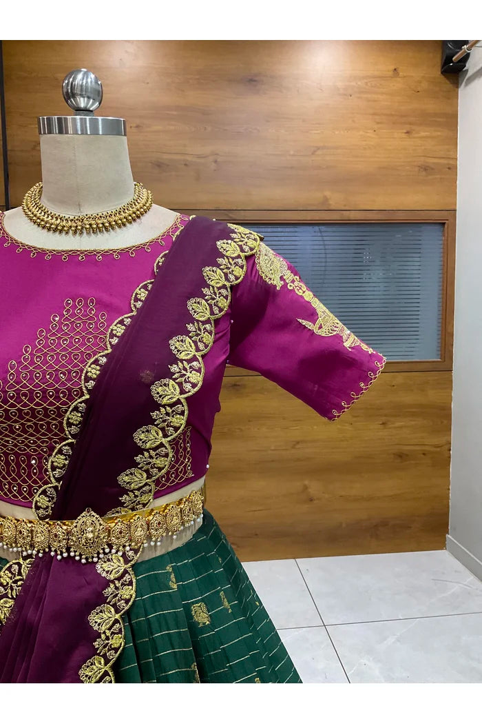 దక్షిణ భారత పండుగ సాంప్రదాయ హాఫ్ చీర (ఛవి) 