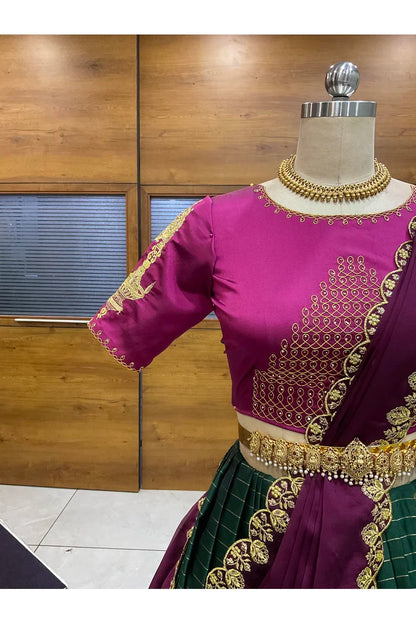 దక్షిణ భారత పండుగ సాంప్రదాయ హాఫ్ చీర (ఛవి) 