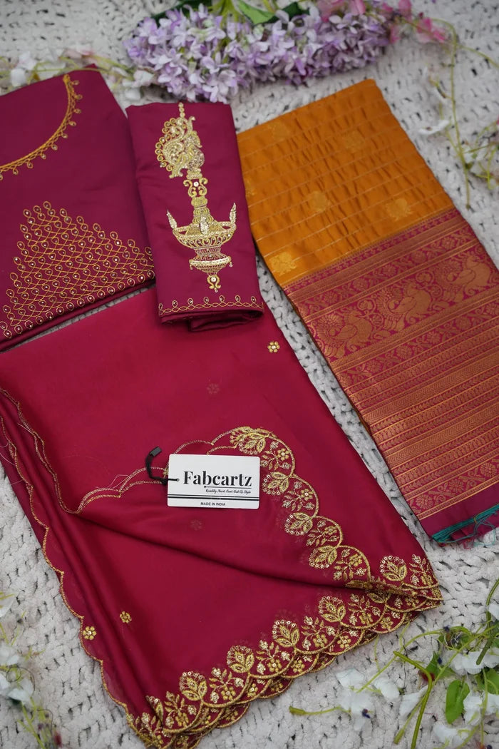 దక్షిణ భారత పండుగ సాంప్రదాయ హాఫ్ చీర (ఛవి) 