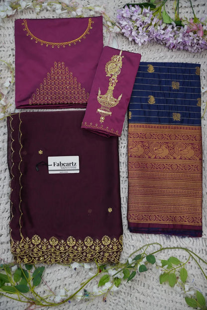 దక్షిణ భారత పండుగ సాంప్రదాయ హాఫ్ చీర (ఛవి) 