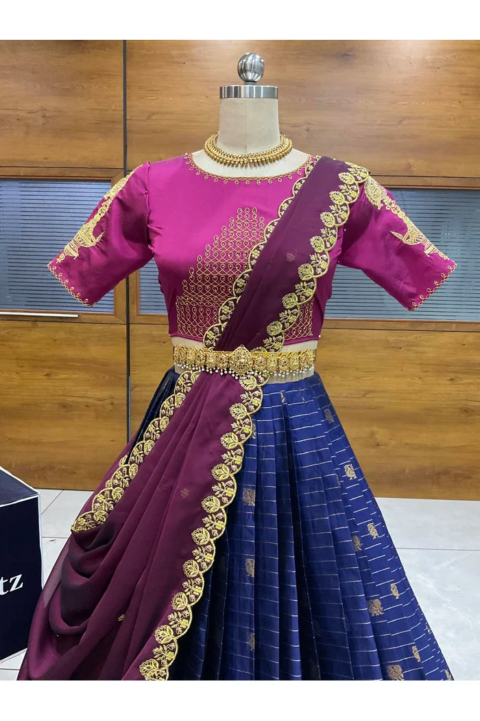 దక్షిణ భారత పండుగ సాంప్రదాయ హాఫ్ చీర (ఛవి) 