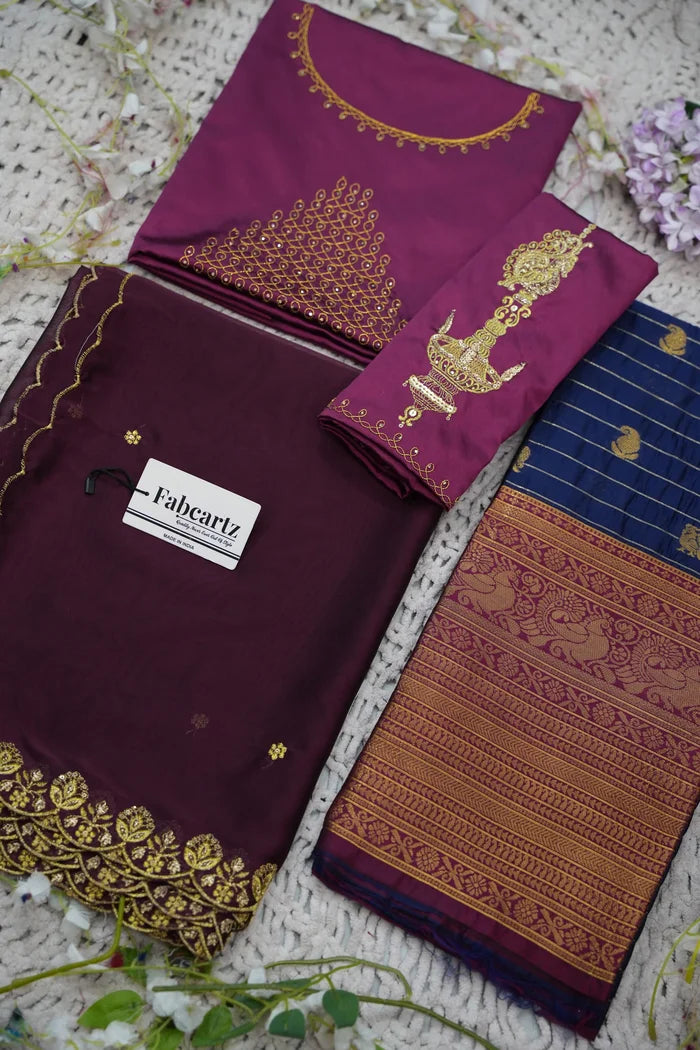 దక్షిణ భారత పండుగ సాంప్రదాయ హాఫ్ చీర (ఛవి) 