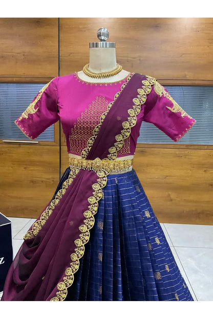 దక్షిణ భారత పండుగ సాంప్రదాయ హాఫ్ చీర (ఛవి) 