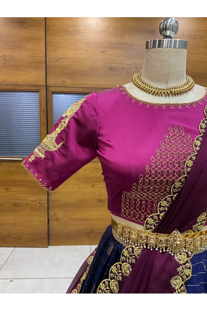 దక్షిణ భారత పండుగ సాంప్రదాయ హాఫ్ చీర (ఛవి) 