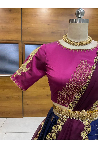 దక్షిణ భారత పండుగ సాంప్రదాయ హాఫ్ చీర (ఛవి) 