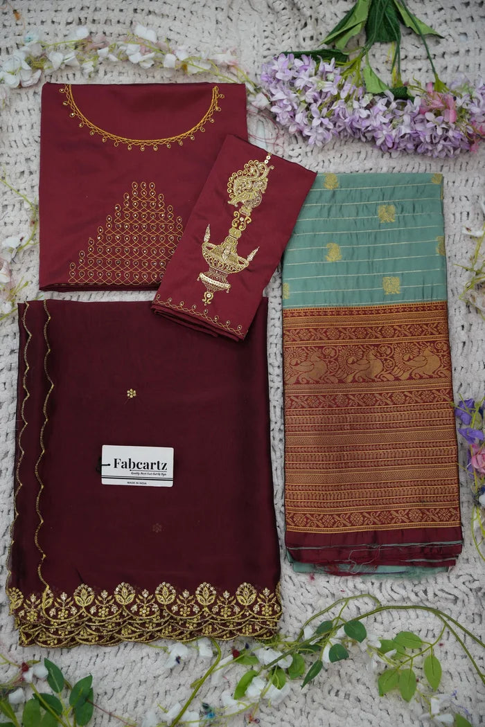 దక్షిణ భారత పండుగ సాంప్రదాయ హాఫ్ చీర (ఛవి) 