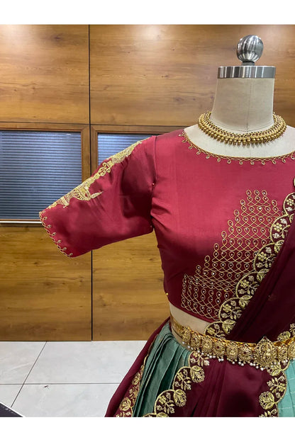 దక్షిణ భారత పండుగ సాంప్రదాయ హాఫ్ చీర (ఛవి) 