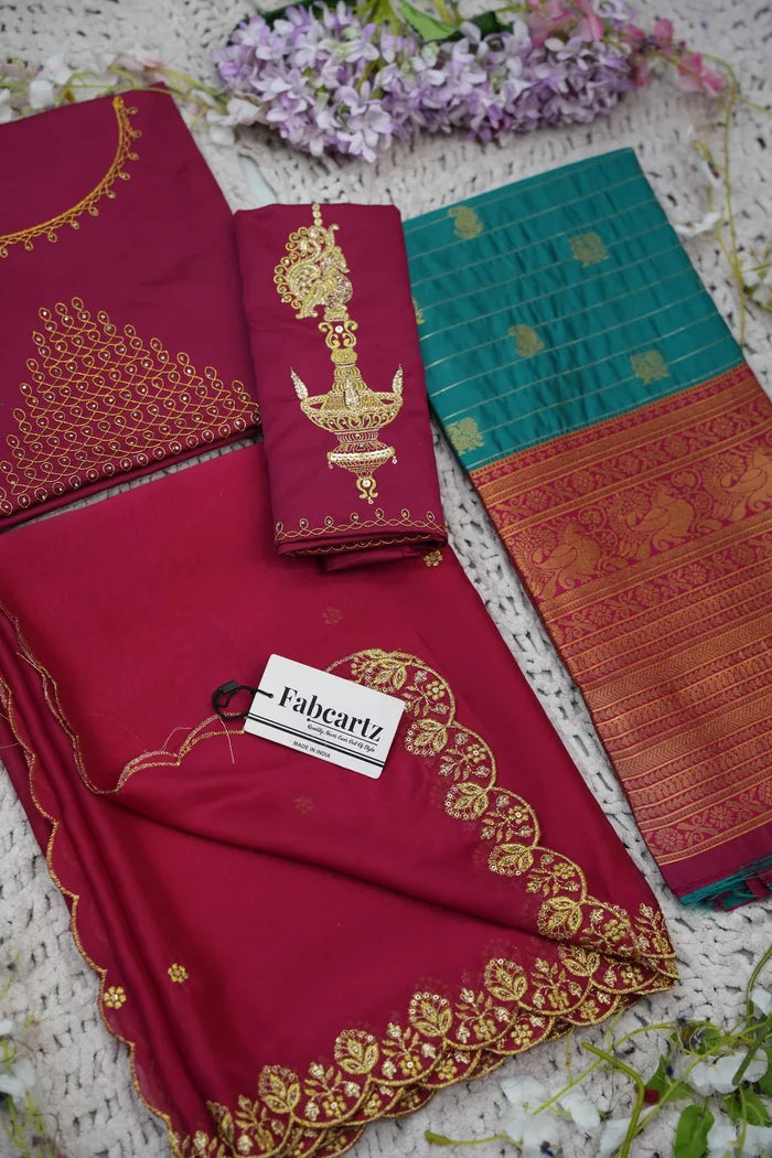 దక్షిణ భారత పండుగ సాంప్రదాయ హాఫ్ చీర (ఛవి) 