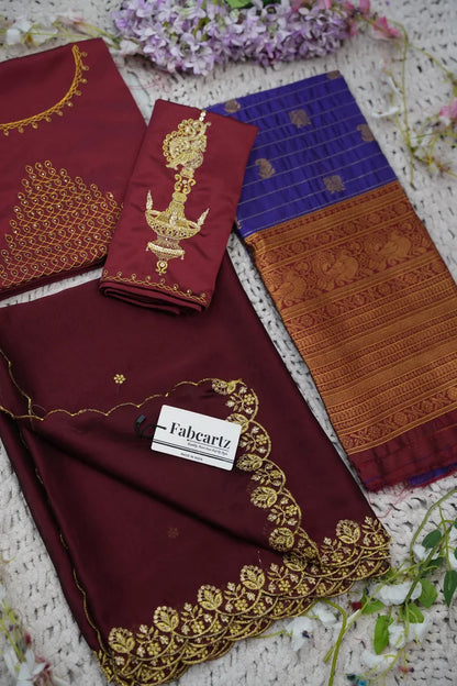 దక్షిణ భారత పండుగ సాంప్రదాయ హాఫ్ చీర (ఛవి) 