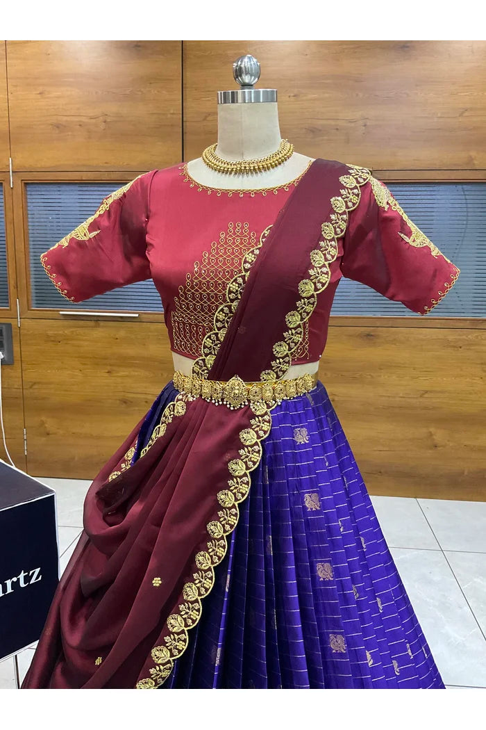 దక్షిణ భారత పండుగ సాంప్రదాయ హాఫ్ చీర (ఛవి) 