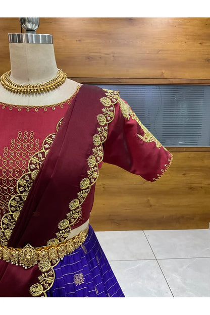 దక్షిణ భారత పండుగ సాంప్రదాయ హాఫ్ చీర (ఛవి) 