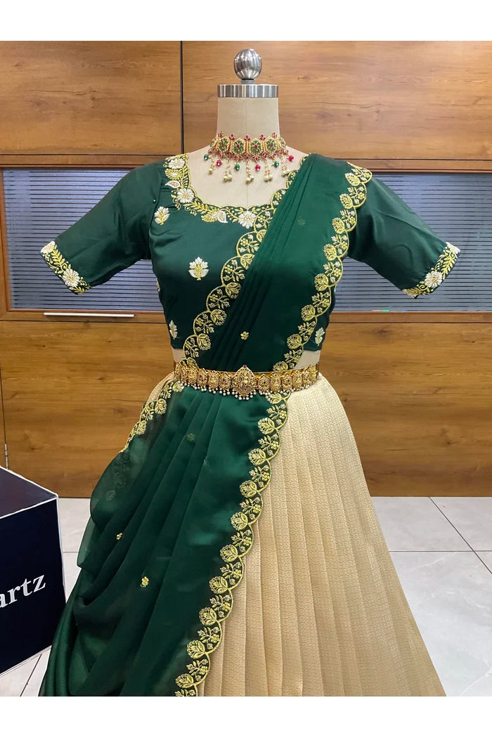 దక్షిణ భారత పండుగ సాంప్రదాయ హాఫ్ చీర (ఛవి) 