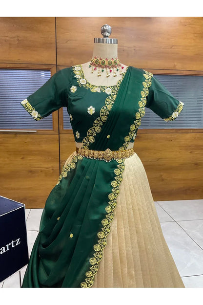 దక్షిణ భారత పండుగ సాంప్రదాయ హాఫ్ చీర (ఛవి) 