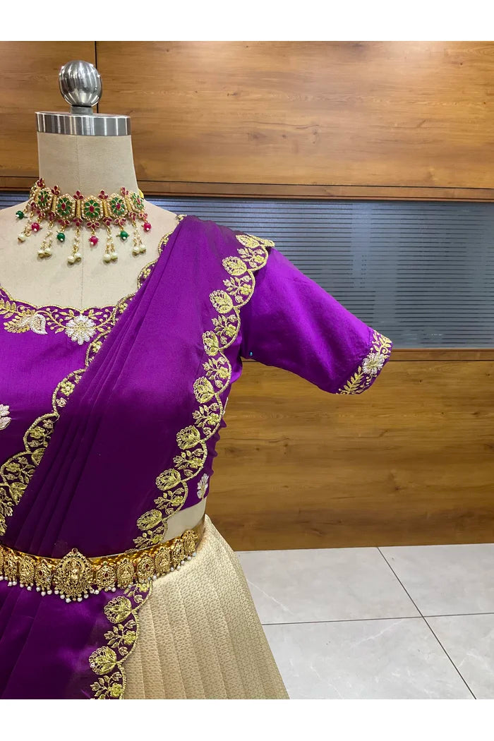 దక్షిణ భారత పండుగ సాంప్రదాయ హాఫ్ చీర (ఛవి) 