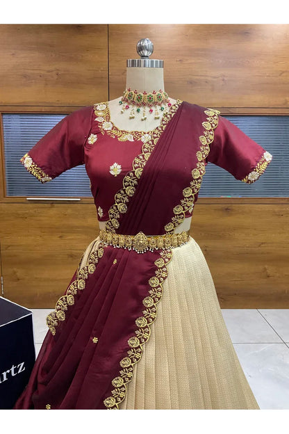 దక్షిణ భారత పండుగ సాంప్రదాయ హాఫ్ చీర (ఛవి) 