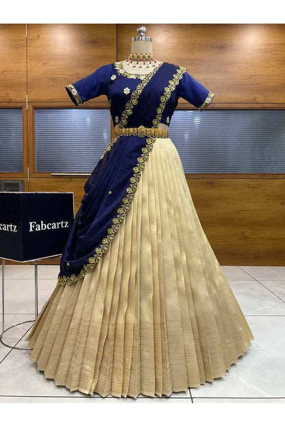 దక్షిణ భారత పండుగ సాంప్రదాయ హాఫ్ చీర (ఛవి) 