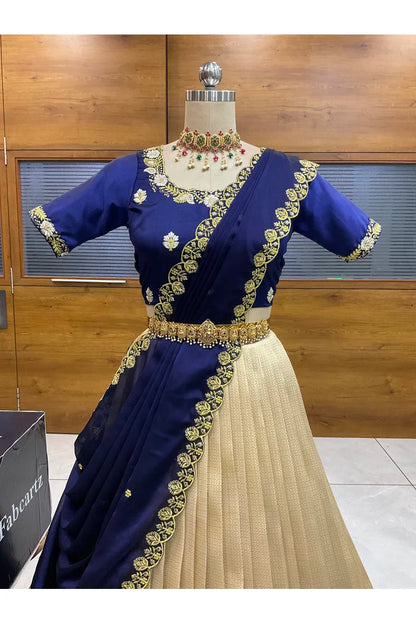 దక్షిణ భారత పండుగ సాంప్రదాయ హాఫ్ చీర (ఛవి) 