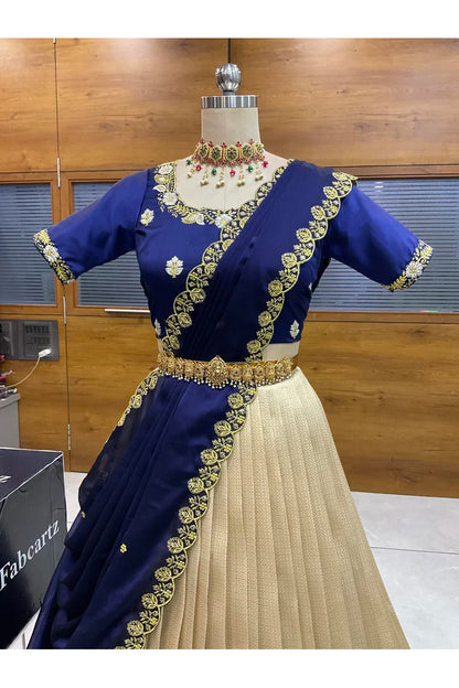 దక్షిణ భారత పండుగ సాంప్రదాయ హాఫ్ చీర (ఛవి) 