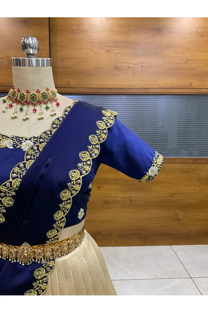 దక్షిణ భారత పండుగ సాంప్రదాయ హాఫ్ చీర (ఛవి) 