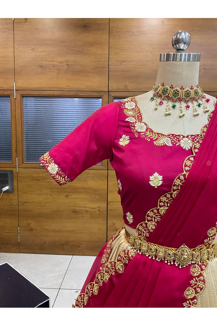 దక్షిణ భారత పండుగ సాంప్రదాయ హాఫ్ చీర (ఛవి) 