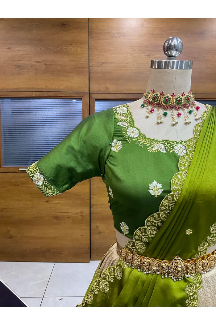 దక్షిణ భారత పండుగ సాంప్రదాయ హాఫ్ చీర (ఛవి) 