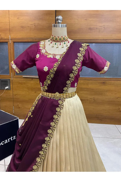 దక్షిణ భారత పండుగ సాంప్రదాయ హాఫ్ చీర (ఛవి) 