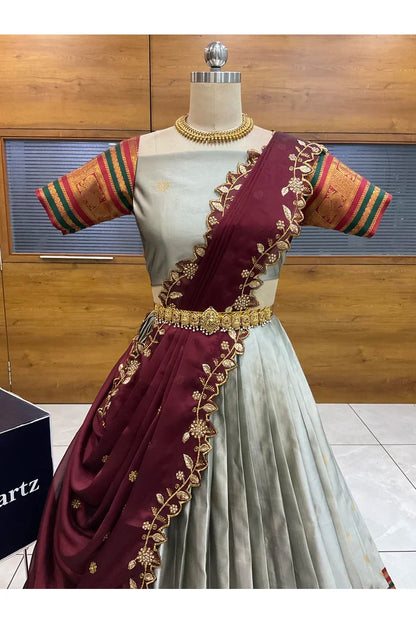 దక్షిణ భారత పండుగ సాంప్రదాయ హాఫ్ చీర (ఛవి) 