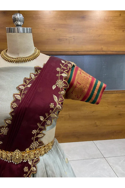 దక్షిణ భారత పండుగ సాంప్రదాయ హాఫ్ చీర (ఛవి) 