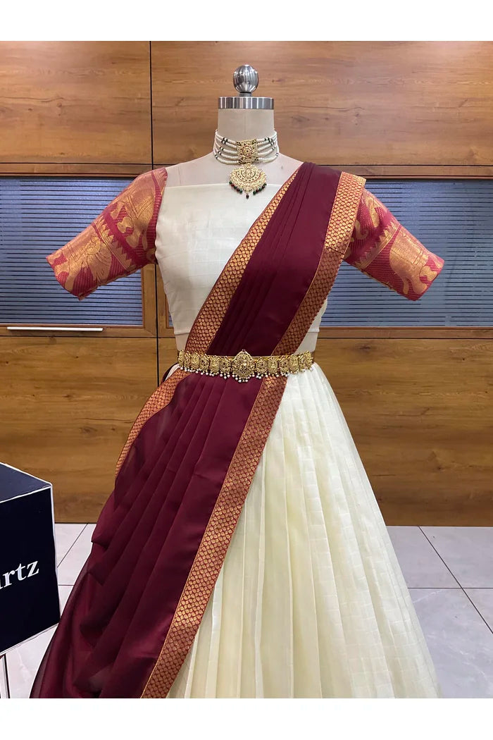 దక్షిణ భారత పండుగ సాంప్రదాయ హాఫ్ చీర (ఛవి) 