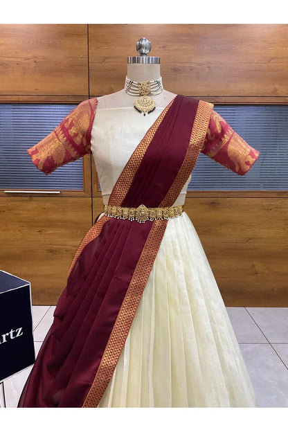 దక్షిణ భారత పండుగ సాంప్రదాయ హాఫ్ చీర (ఛవి) 