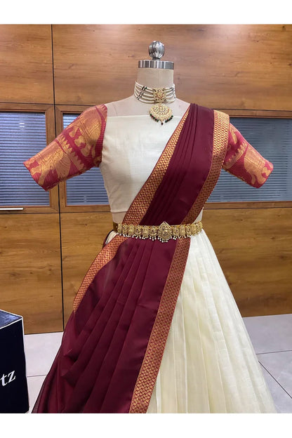 దక్షిణ భారత పండుగ సాంప్రదాయ హాఫ్ చీర (ఛవి) 