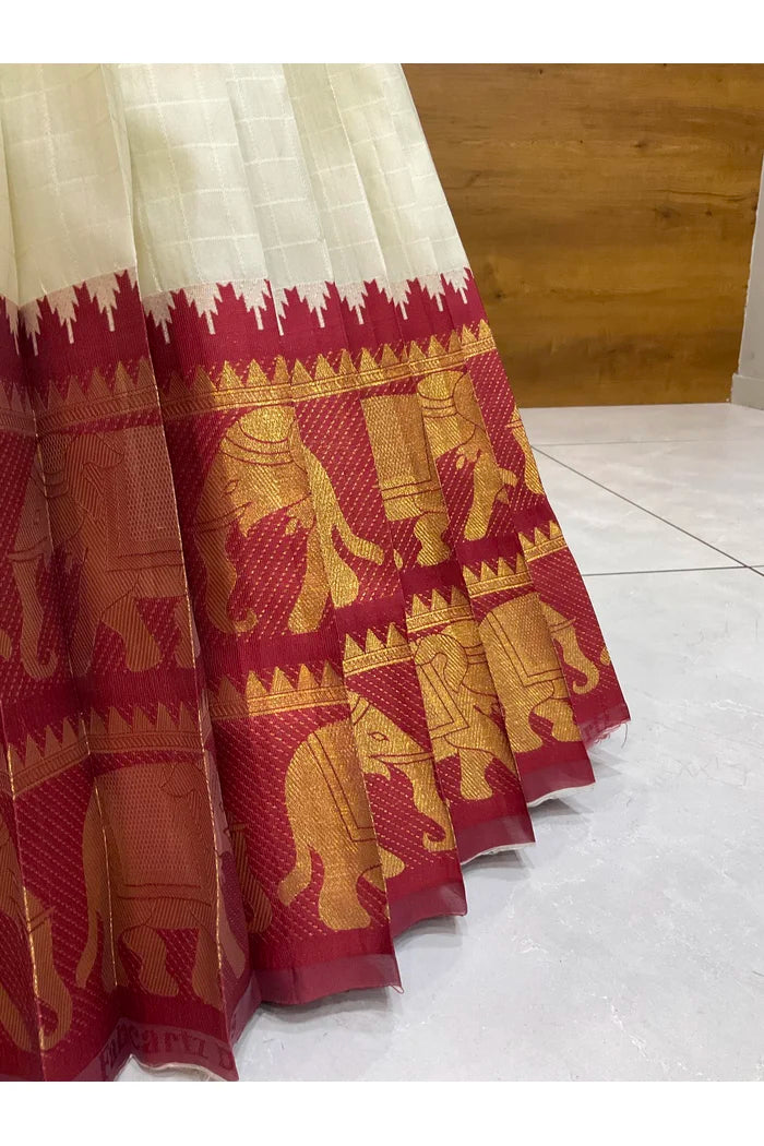 దక్షిణ భారత పండుగ సాంప్రదాయ హాఫ్ చీర (ఛవి) 