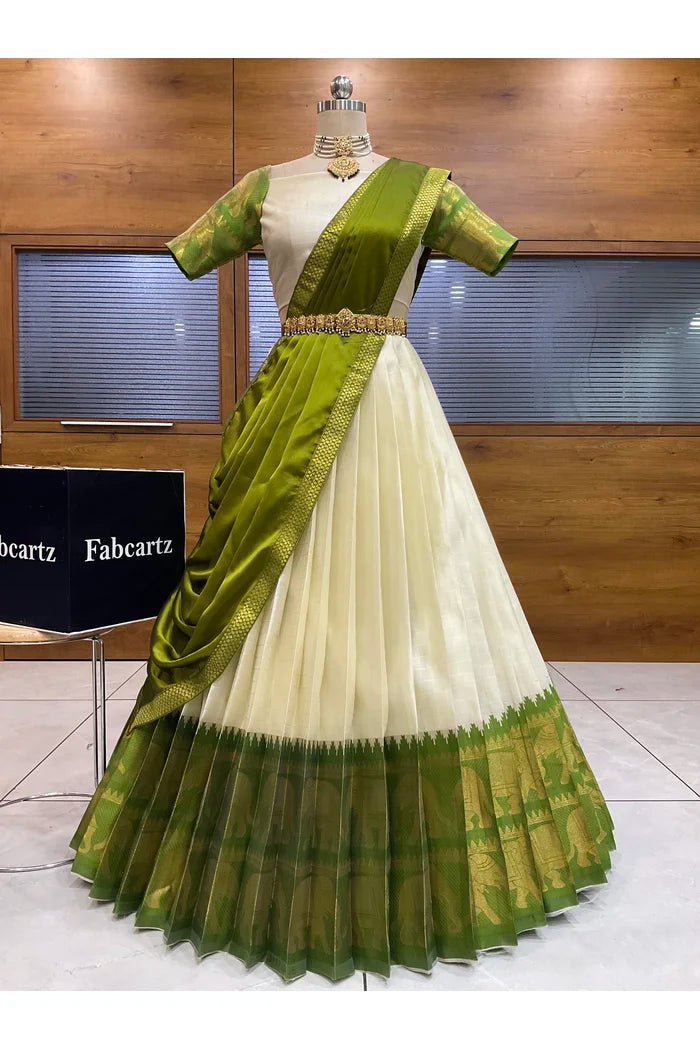దక్షిణ భారత పండుగ సాంప్రదాయ హాఫ్ చీర (ఛవి) 
