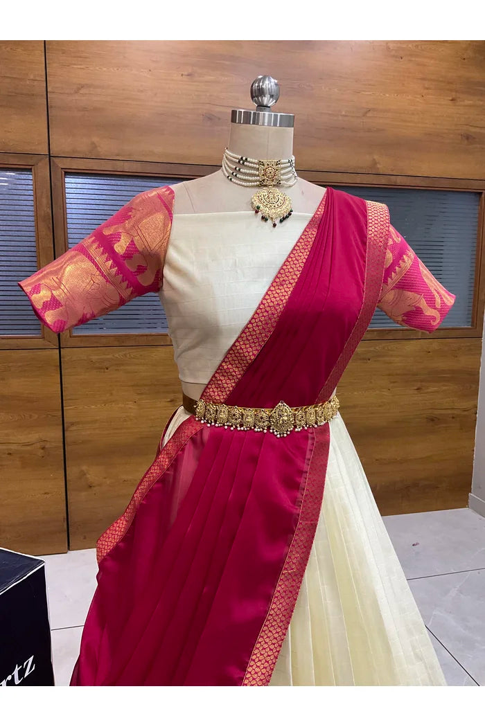 దక్షిణ భారత పండుగ సాంప్రదాయ హాఫ్ చీర (ఛవి) 