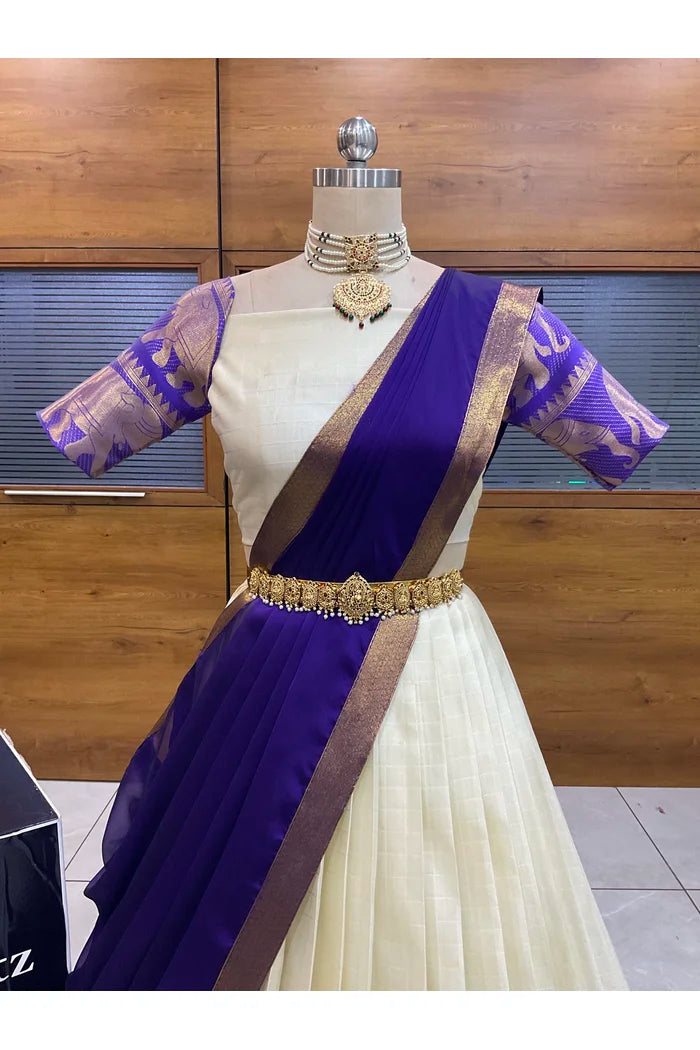 దక్షిణ భారత పండుగ సాంప్రదాయ హాఫ్ చీర (ఛవి) 