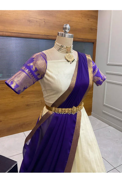 దక్షిణ భారత పండుగ సాంప్రదాయ హాఫ్ చీర (ఛవి) 