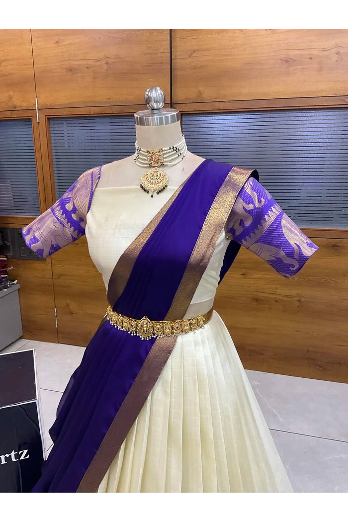 దక్షిణ భారత పండుగ సాంప్రదాయ హాఫ్ చీర (ఛవి) 