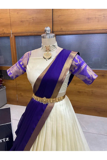 దక్షిణ భారత పండుగ సాంప్రదాయ హాఫ్ చీర (ఛవి) 